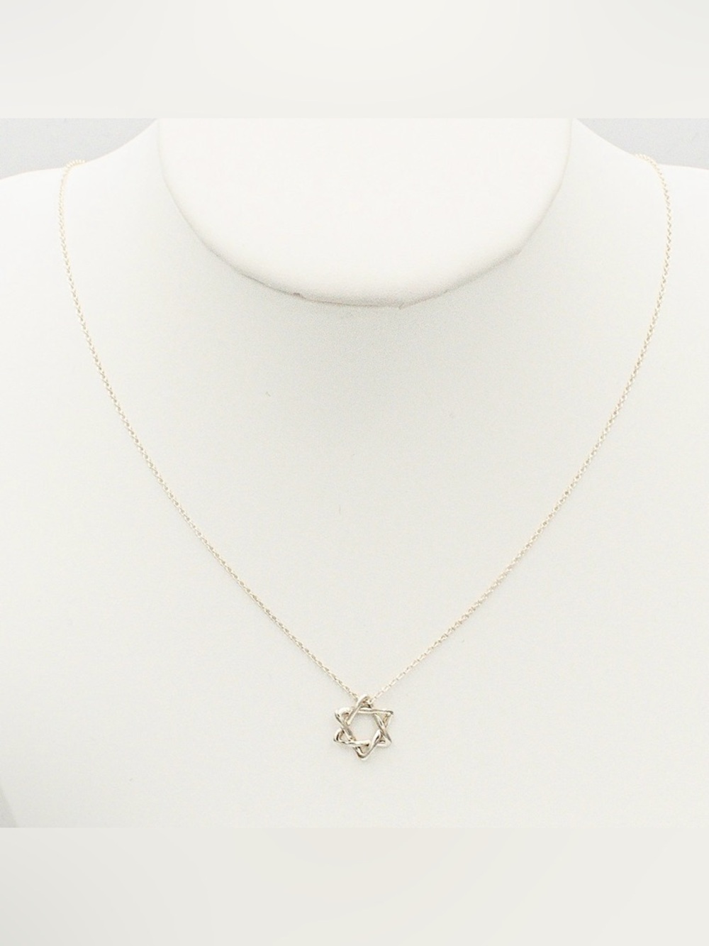 Tiffany & Co. Elsa Peretti 925 Silver Star of David Pendant Necklace Small 12mm - Picture 4 of 8